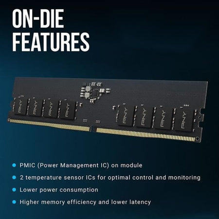 Memoria DDR5 - PNY - PERFORMANCE - 16 GB - 4800 MHz - Consumo energetico ridotto