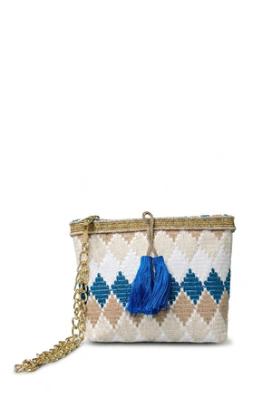Pochette fantasia con filo strass e nappine | PHO Firenze