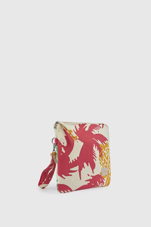 Pochette mare in cotone fantasia tropicale | Verde Fashion