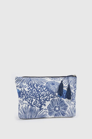 Pochette mare in cotone stampa floreale | Verde Fashion