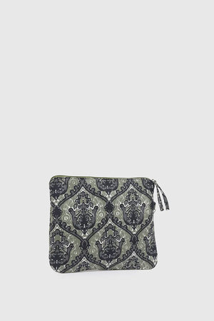 Pochette mare in cotone fantasia barocca | Verde Fashion