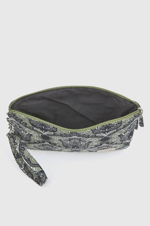 Pochette mare in cotone fantasia barocca | Verde Fashion