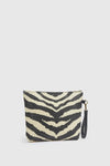 Pochette mare in paglia motivo zebrato | Verde Fashion