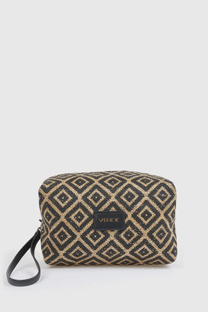Pochette mare in paglia motivo geometrico | Verde Fashion