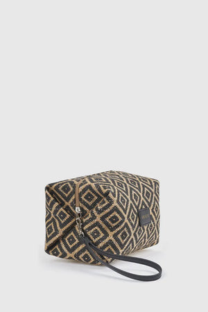 Pochette mare in paglia motivo geometrico | Verde Fashion