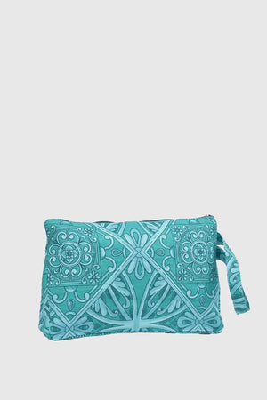 Pochette mare in cotone stampa maioliche | Verde Fashion