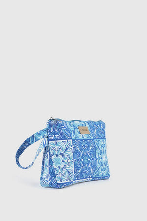 Pochette mare in cotone stampa maioliche | Verde Fashion