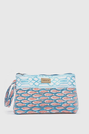 Pochette mare in cotone stampa pesci | Verde Fashion