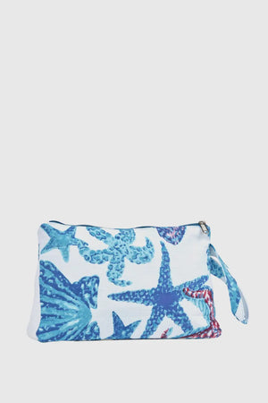 Pochette mare in cotone stampa marina | Verde Fashion