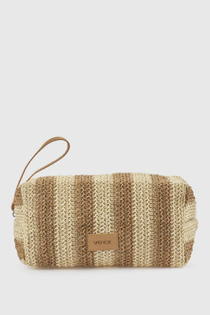 Pochette mare in paglia a righe | Verde Fashion