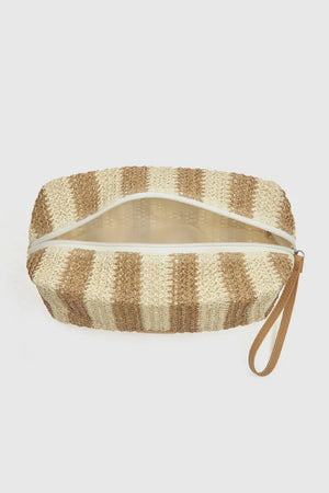 Pochette mare in paglia a righe | Verde Fashion
