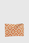 Pochette mare in paglia stampa rombi | Verde Fashion