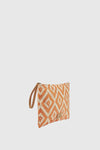 Pochette mare in paglia stampa rombi | Verde Fashion