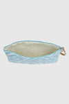 Pochette mare in paglia stampa rombi | Verde Fashion