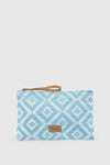 Pochette mare in paglia stampa rombi | Verde Fashion