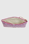 Pochette mare in paglia stampa rombi | Verde Fashion