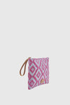 Pochette mare in paglia stampa rombi | Verde Fashion