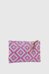 Pochette mare in paglia stampa rombi | Verde Fashion