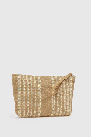 Pochette mare in paglia a righe | Verde Fashion