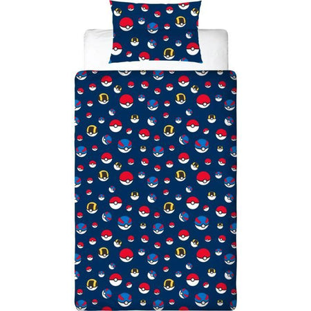Set letto reversibile - POKEMON - Starter & Poké-ball - Microfibra - 1 copripiumino 140 x 200 cm + 1 federa 63 x 63 cm