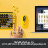 Tastiera wireless Logitech - Tasti POP meccanici con tasti Emoji personalizzabili, Bluetooth o USB, design compatto e durevole - Giallo