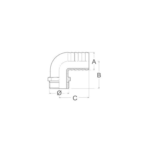 Portagomma Curvo Da 1/4X8