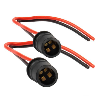 Coppia Cablaggio Portalampada T10 Tutto Vetro 5W 12V-24V Ricambio In Gomma Auto Moto