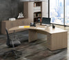 Postazione di lavoro per ufficio direzionale con scrivania e cassettiera colore rovere cm. 263x169x73h