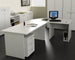 Postazione lavoro in melaminico con scrivanie e cassettiera cm. 220x220x72h
