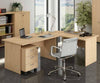 Postazione lavoro con scrivanie e cassettiera per ufficio cm. 240x220x72h