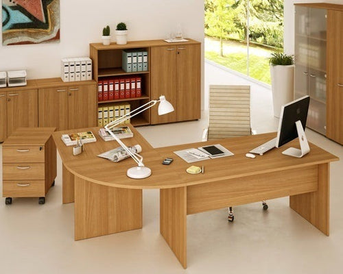 Scrivania ad angolo in melaminico da ufficio operativo cm. 220x160x72h