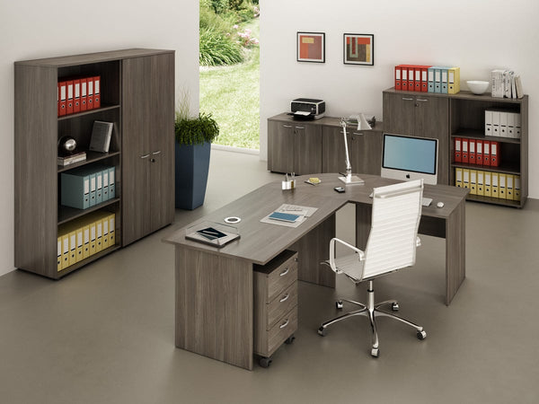 Scrivania ad angolo in melaminico da ufficio operativo cm. 220x160x72h