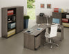 Scrivania ad angolo con supporto metallico per ufficio operativo cm. 240x160x72h
