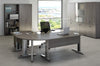 Scrivania angolare in melaminico con gambe metalliche e cassettiera cm. 220x160x72h