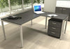 Scrivania in melaminico verniciato con cassettiera per ufficio cm. 140x160x72h