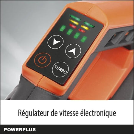 Doppio soffiatore di alimentazione di powdpg7526 - fogli batteria da 40 V, foglie, 200 km/h, senza batteria o caricabatterie