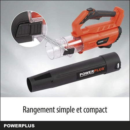 Doppio soffiatore di alimentazione di powdpg7526 - fogli batteria da 40 V, foglie, 200 km/h, senza batteria o caricabatterie