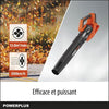 Doppio soffiatore di alimentazione di powdpg7526 - fogli batteria da 40 V, foglie, 200 km/h, senza batteria o caricabatterie