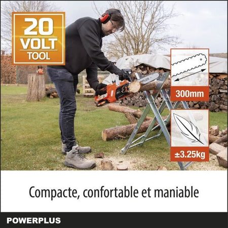 Powerplus Dual Power Powdpg7570 - 20 V Cataino a batteria, guida da 300 mm, senza batteria o caricabatterie