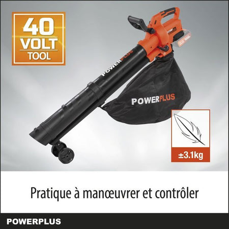 Dual Power Power 3-in-1 Powdpg75270 Batteria foglia Blower-40 V, 210 km/h, senza batteria o caricabatterie