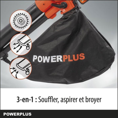 Dual Power Power 3-in-1 Powdpg75270 Batteria foglia Blower-40 V, 210 km/h, senza batteria o caricabatterie