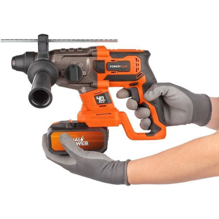Prank wireless martellino 40v 5j SDS -Plus Brushless + 5 Accessori - Dual Power Powdp15680 - consegnato senza batteria o caricabatterie