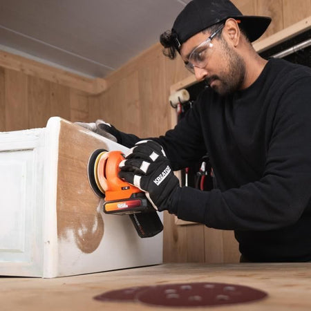 Wireless Eccentric Sander 20V 125 + 1x Abrasive G80 - Dual Power Powdp50400 - consegnato senza batteria o caricabatterie