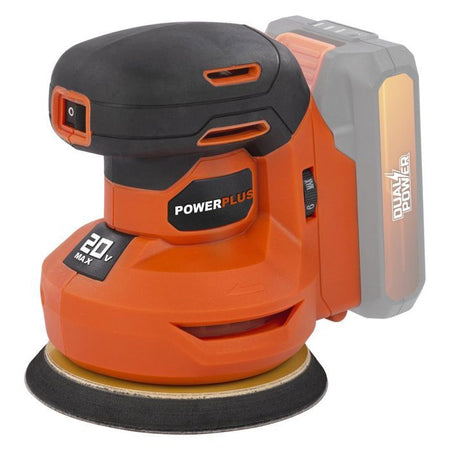 Wireless Eccentric Sander 20V 125 + 1x Abrasive G80 - Dual Power Powdp50400 - consegnato senza batteria o caricabatterie