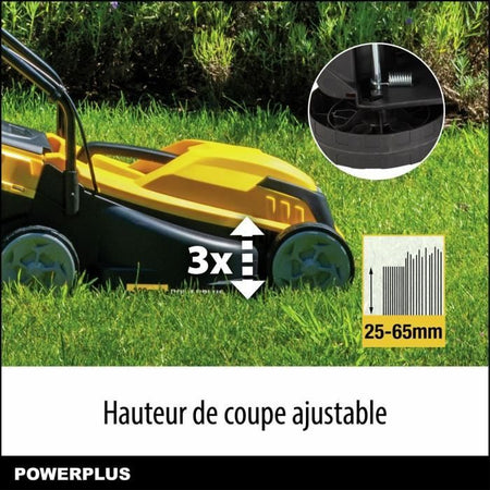 Cortacésped eléctrico - POWERPLUS - POWEG62203 - 1000 W - 320 mm  - Con recogida y expulsión trasera