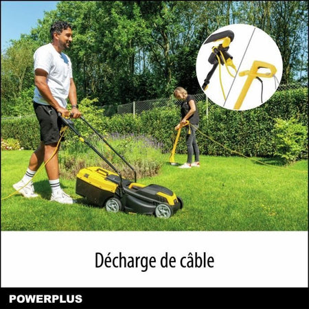 Cortadora de césped eléctrica y bordeadora - POWERPLUS - POWXG62205T - Cortadora de césped de 1300 W y 32 mm de diámetro - Bordeadora de 250 W y 220 mm de diámetro