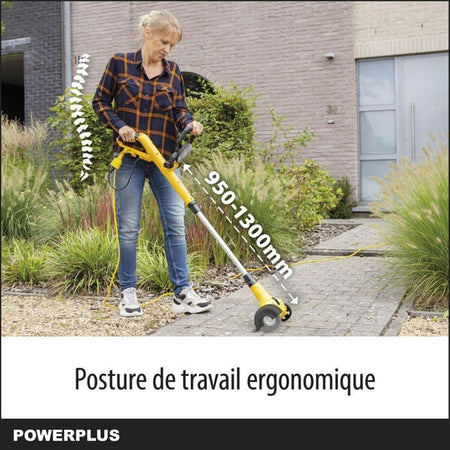 Powerplus Powxg6650 Electric Telescopic Essallo di diserbo - Extractor Weed, 400 W, con pennello in nylon e acciaio