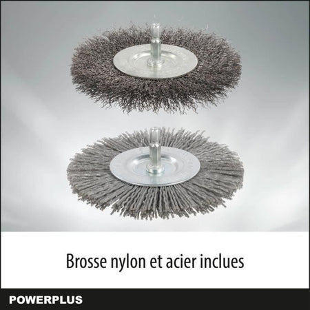 Powerplus Powxg6650 Electric Telescopic Essallo di diserbo - Extractor Weed, 400 W, con pennello in nylon e acciaio