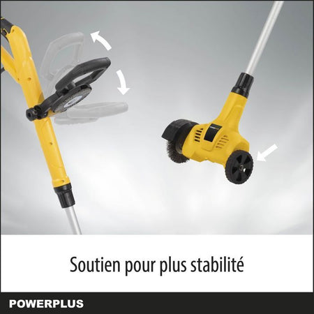 Powerplus Powxg6650 Electric Telescopic Essallo di diserbo - Extractor Weed, 400 W, con pennello in nylon e acciaio