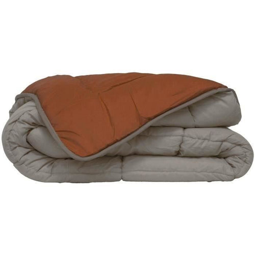 POYET MOTTE Piumino in microfibra 400g / m CALGARY - 220 x 240 cm - Grigio ghiaia e marrone Gimgember